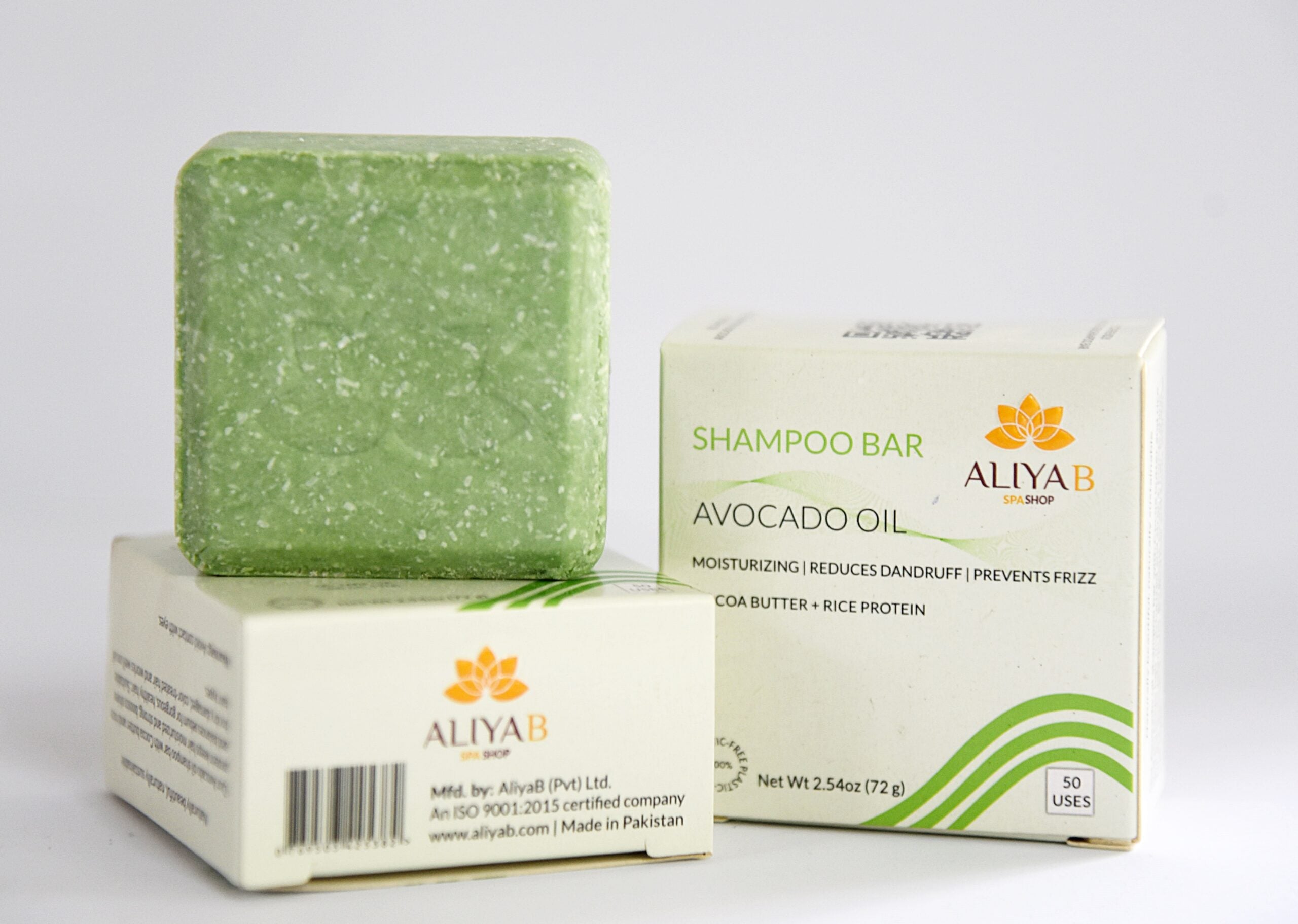 Avocado Oil Shampoo Bar with Cocoa Butter & Rice Protein (72g)